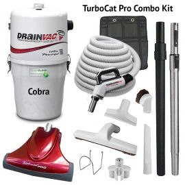 Drainvac Cobra Central Vacuum & TurboCat Pro Combo Kit 